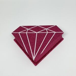 Pink Glitter Diamond-Shaped Eyelash Storage Box